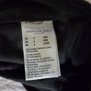 American Eagle Black Curvy High-Rise Jeggings Size 6 LONG